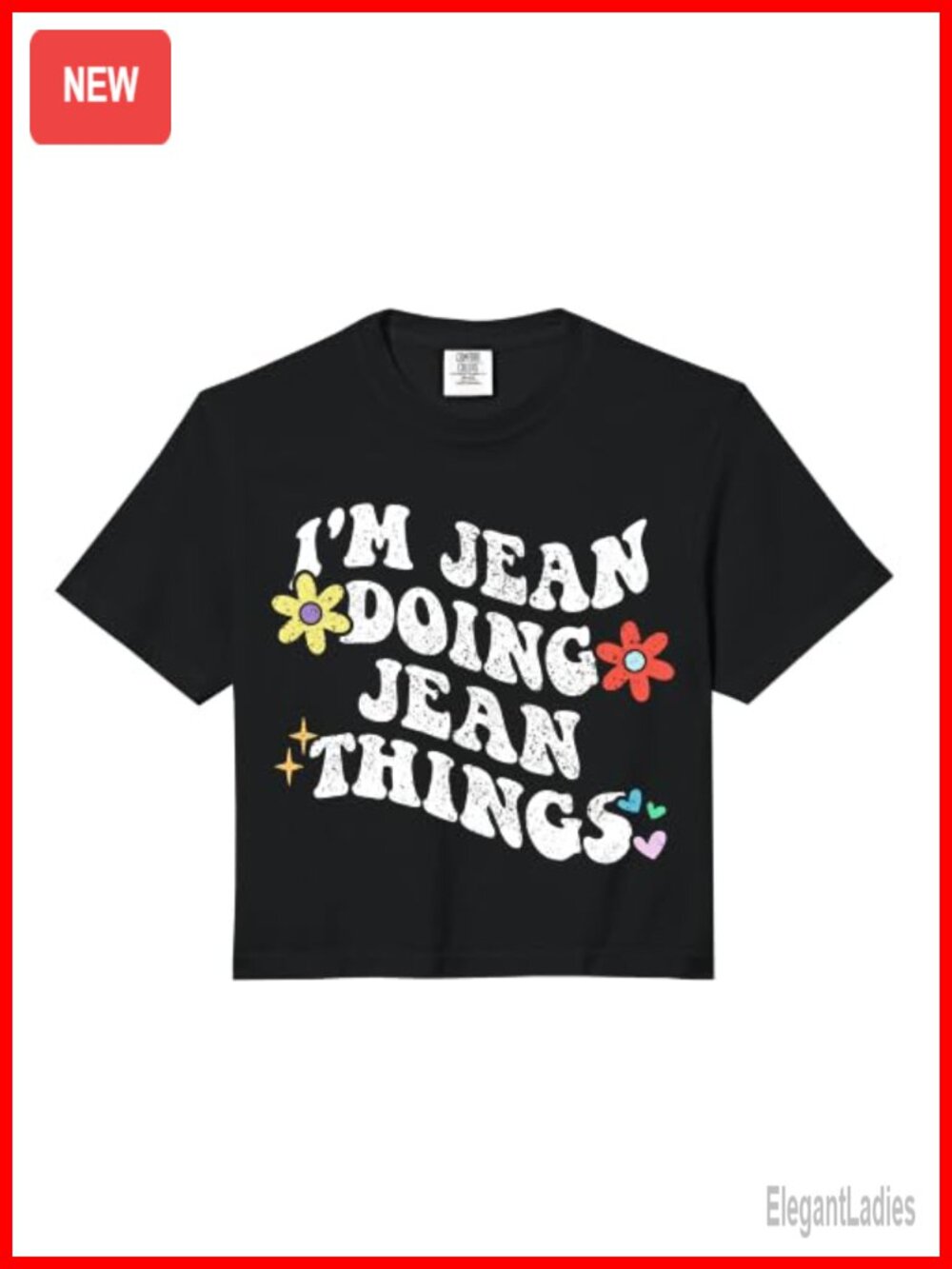Retro Groovy Im JEAN Doing JEAN Things Funny Mothers Day Crop Top